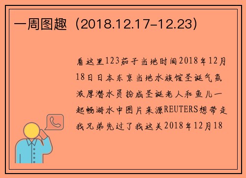 一周图趣（2018.12.17-12.23）